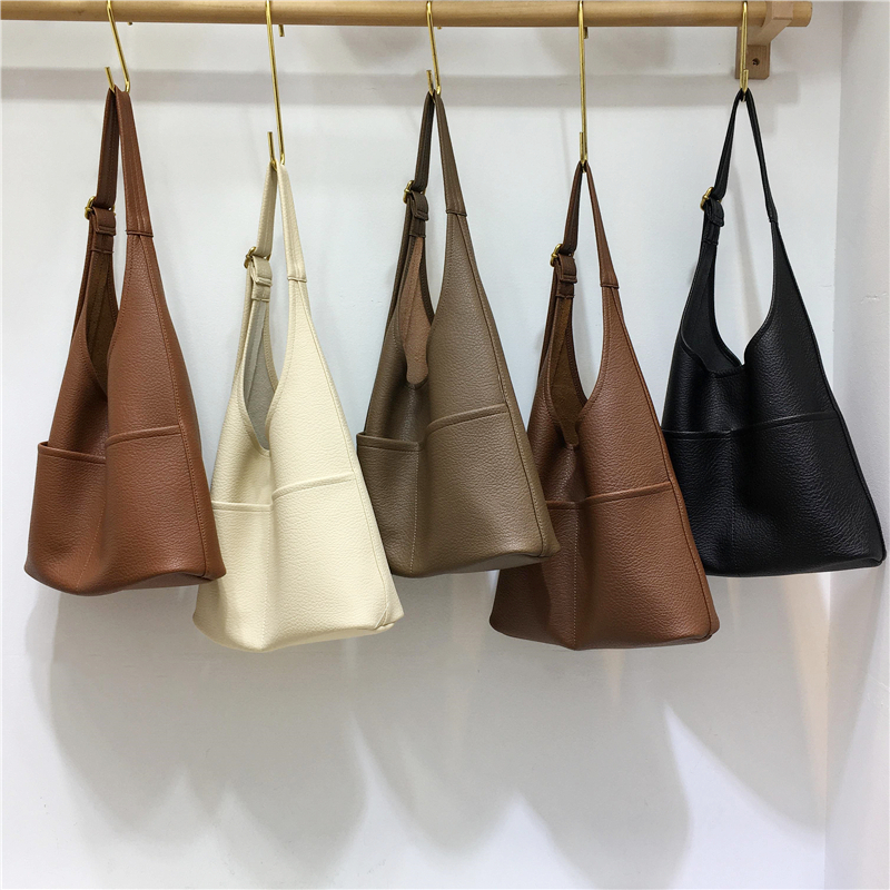 Versatile Soft Leather Tote Bag - Korean Style Fashionable Large Capacity Shoulder Bag for Moms & Kids