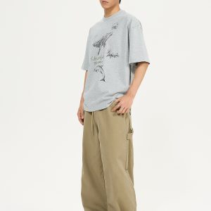Vintage 2025 Heavyweight Printed Short-Sleeve T-Shirt for Men and Women - Loose Fit Pure Cotton Casual Tee