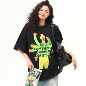 Vintage American Graphic Print Short Sleeve T-Shirt for Women - Trendy Summer Style, 90s Inspired Fashion Top