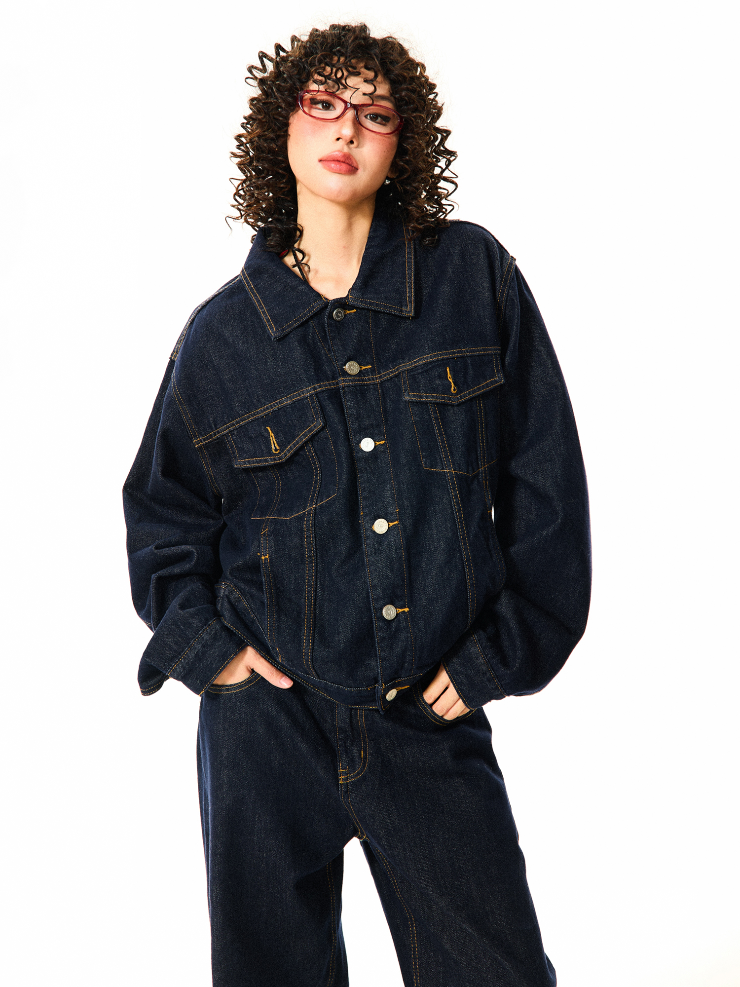 Vintage American Workwear Denim Jacket for Women - Versatile Blue Jean Jacket for Effortless 90s Y2K Style