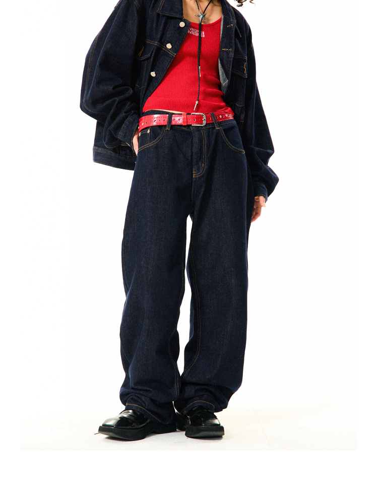 Vintage American Workwear Denim Jacket for Women - Versatile Blue Jean Jacket for Effortless 90s Y2K Style