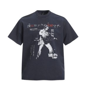 Vintage Distressed Short-Sleeve T-Shirt for Men & Women - Casual Hip-Hop Street Style Tee, Retro American Aesthetic