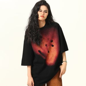 Vintage Fireworks Print Short Sleeve T-Shirt for Men and Women, Loose Fit Unisex Top, Retro American Style