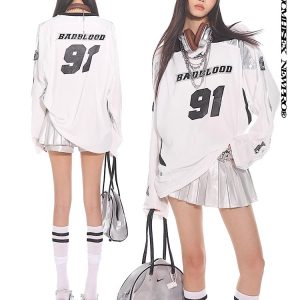 Vintage-Inspired American Sports Jersey - Retro Athletic Top for Casual Wear, 90s Style, Unisex Sports Fashion