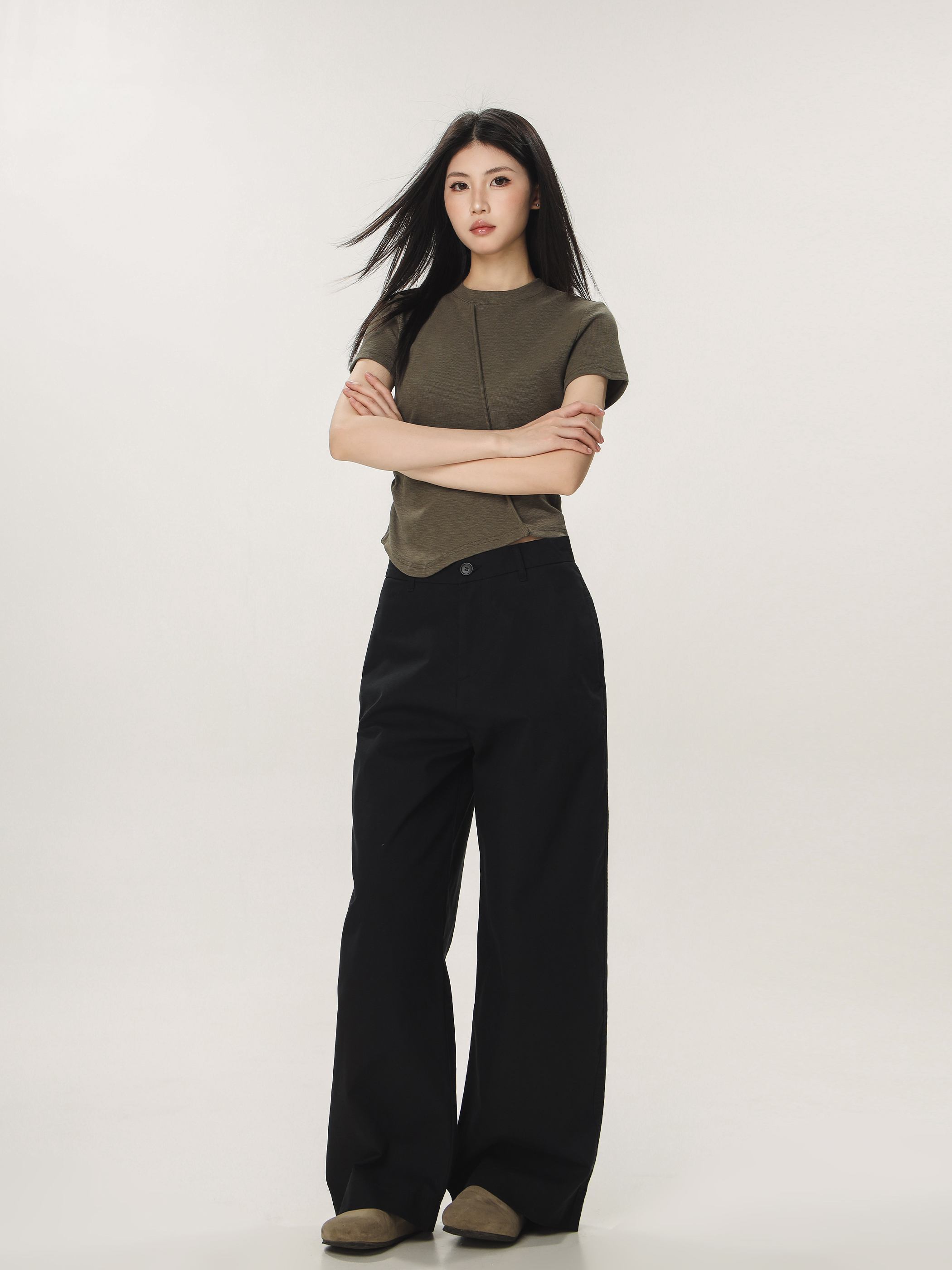 Vintage Khaki Casual Pants for Men and Women - Summer Loose Straight Leg Slightly Flared Wide-Leg Trousers, Versatile 90s Style