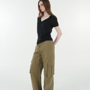 Vintage Low-Waist Multi-Pocket Two-Way Parachute Cargo Wide-Leg Pants - 90s Y2K Style