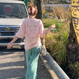 Vintage Mountain Breeze Retro Cotton Linen Casual Pants for Women - Summer Thin Loose High Waist Wide Leg Trousers