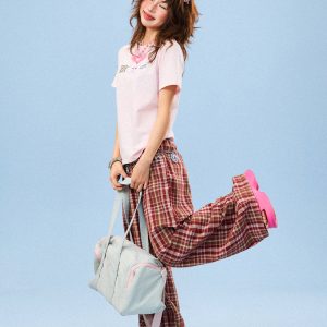 Vintage Patch Embroidery Short Sleeve T-Shirt for Women - Casual Summer Top, Versatile American Style Fashion