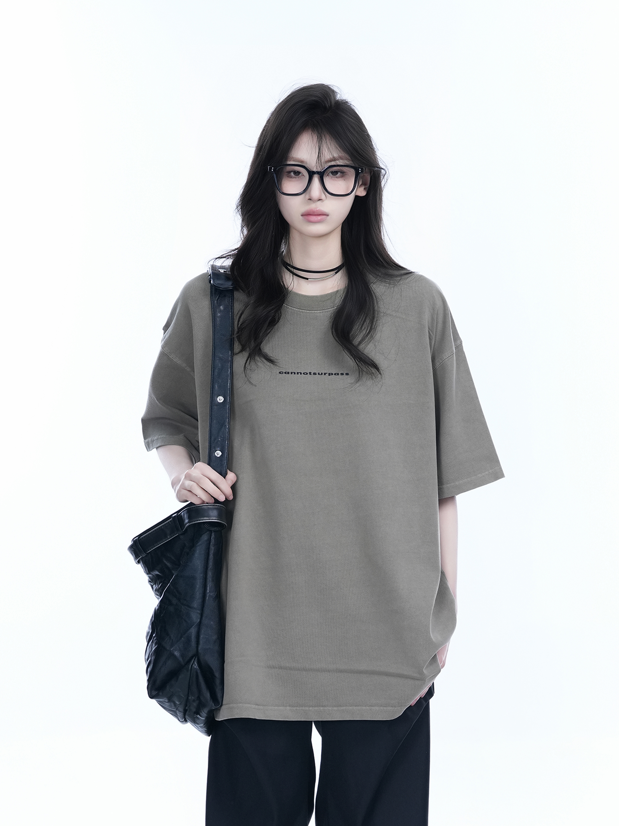 Washed Distressed Short Sleeve T-Shirt for Women - American Street Style with Unique Loose Round Neck