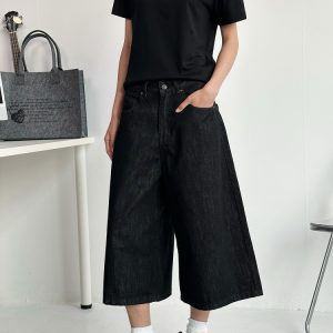 Water-Washed Denim Men's Straight-Leg Shorts - 2025 American Style Seven-Point Pants for Casual Summer Fashion