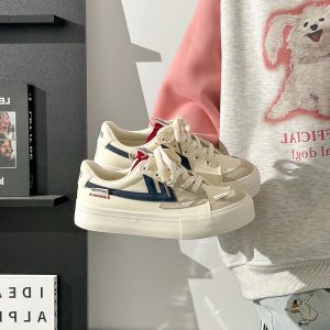 Women's Breathable Canvas Sneakers - Soft Sole, Versatile White Summer Shoes for Casual Youthful Style