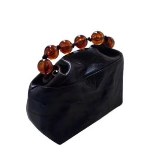 Women's High-End Textured Beaded Black Tote Crossbody Bag - 2024 Spring Summer Chinese Style Commuter Accessory