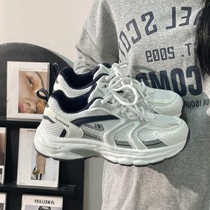 Women's Retro Chunky Dad Shoes - 2025 Summer Mesh Breathable Casual Sports Footwear with Soft Sole