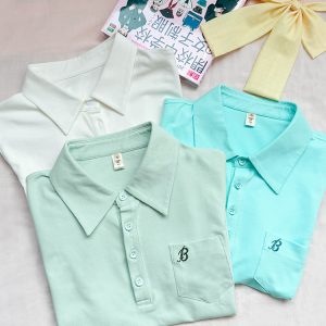 Women's Short Sleeve Embroidered Polo Shirt - Pudding Bear JK Uniform Style for Summer 2025, Cute and Trendy Fashion