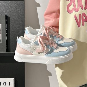 Women's Soft Leather Little White Sneakers - Breathable Candy Color Sports Shoes for Spring/Summer 2025 - Trendy and Comfortable Fashion Footwear