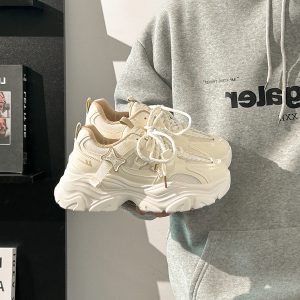 Women's Trendy Breathable Summer Sports Shoes - Thick-Soled Mesh Dad Sneakers, Soft Sole, Ins Style, Perfect for Casual Wear