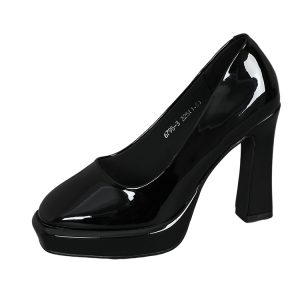 Women's Waterproof Platform Chunky Heel High Heels - Versatile Nude Flats for Professional Work - 2025 Spring Style
