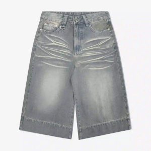 Concert Outfit American Retro Cropped Denim Jorts
