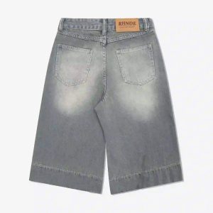 Concert Outfit American Retro Cropped Denim Jorts