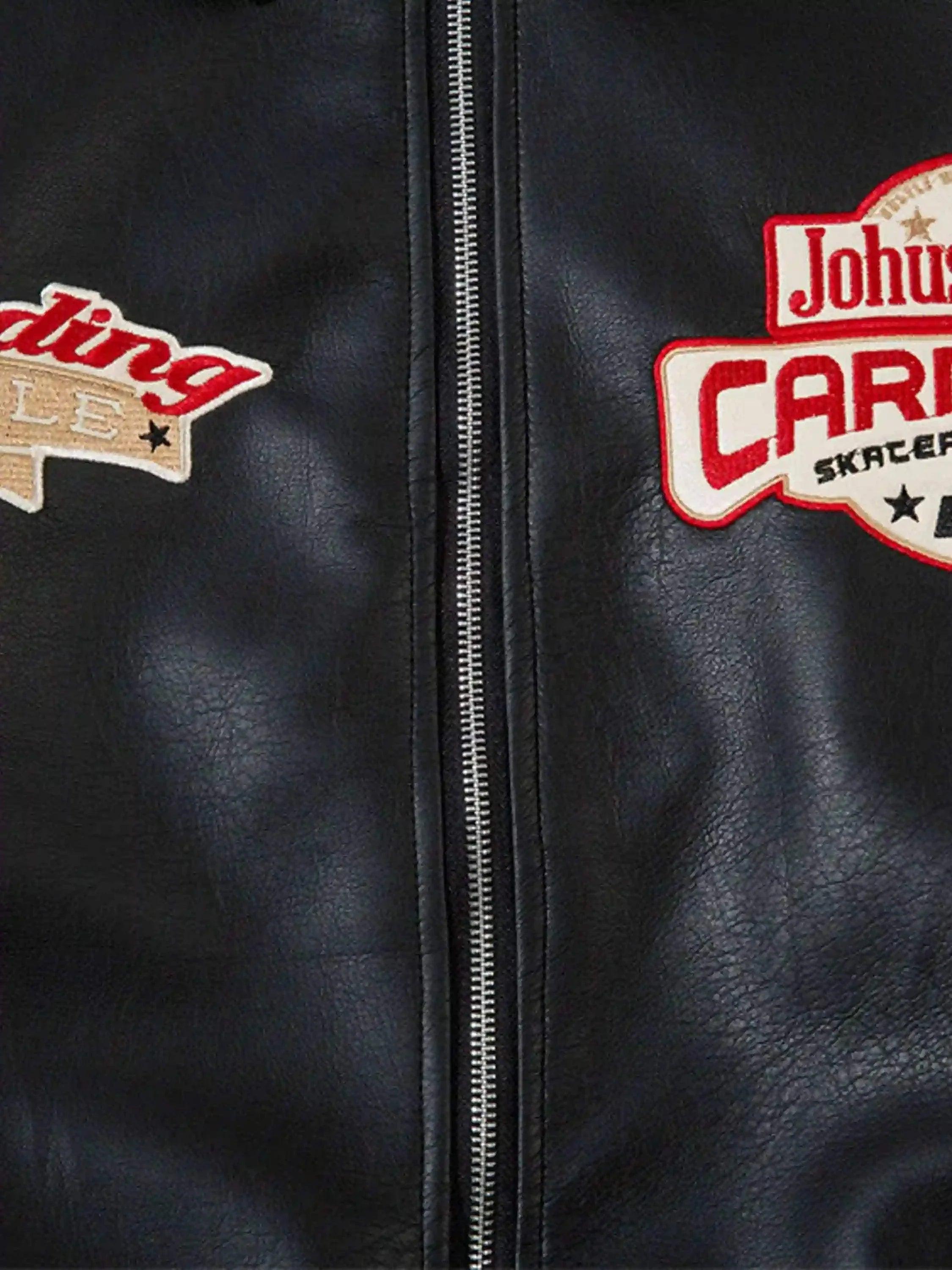 Concert Outfit American Retro Patchwork Motorcycle Jacket