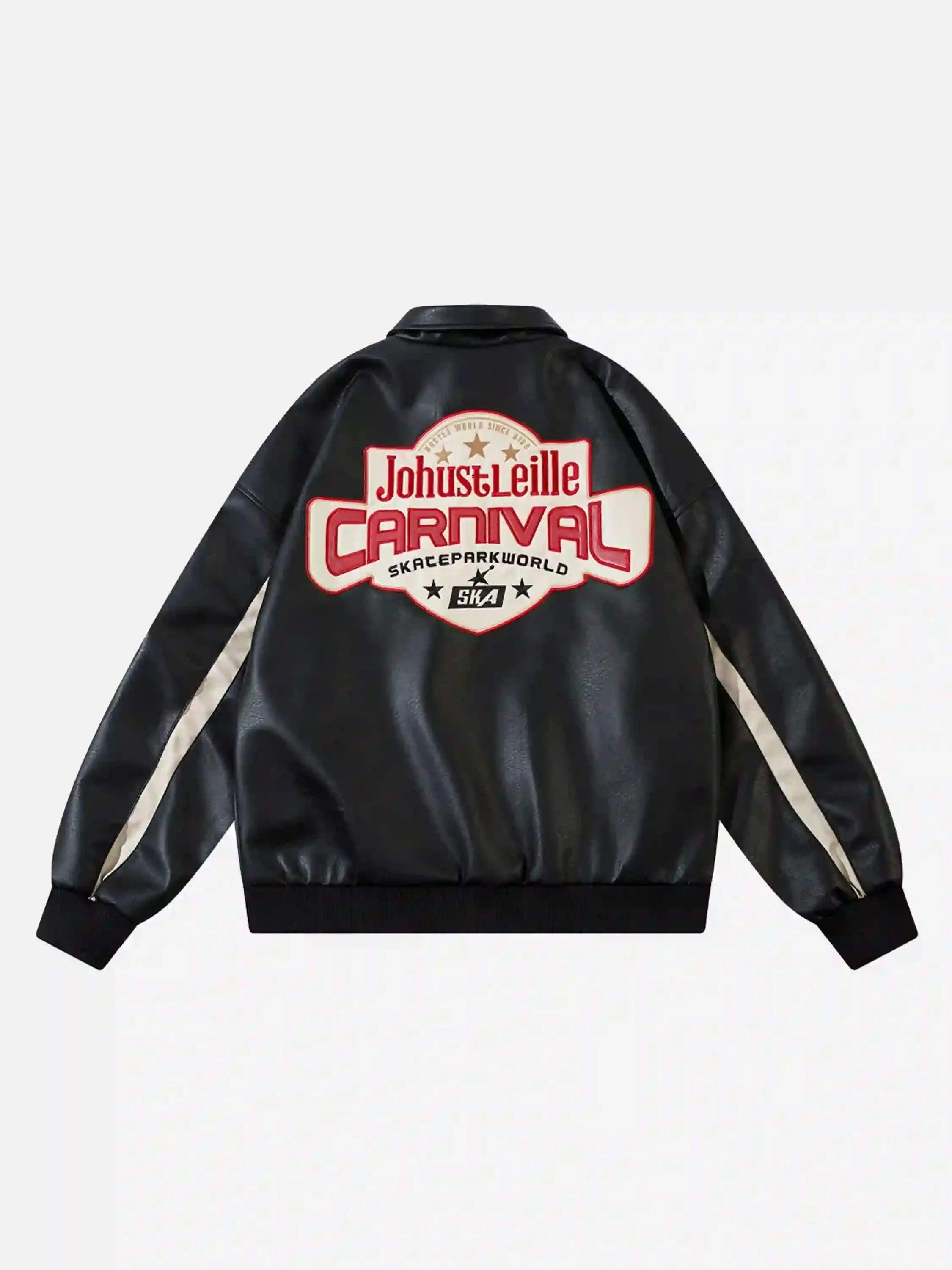 Concert Outfit American Retro Patchwork Motorcycle Jacket