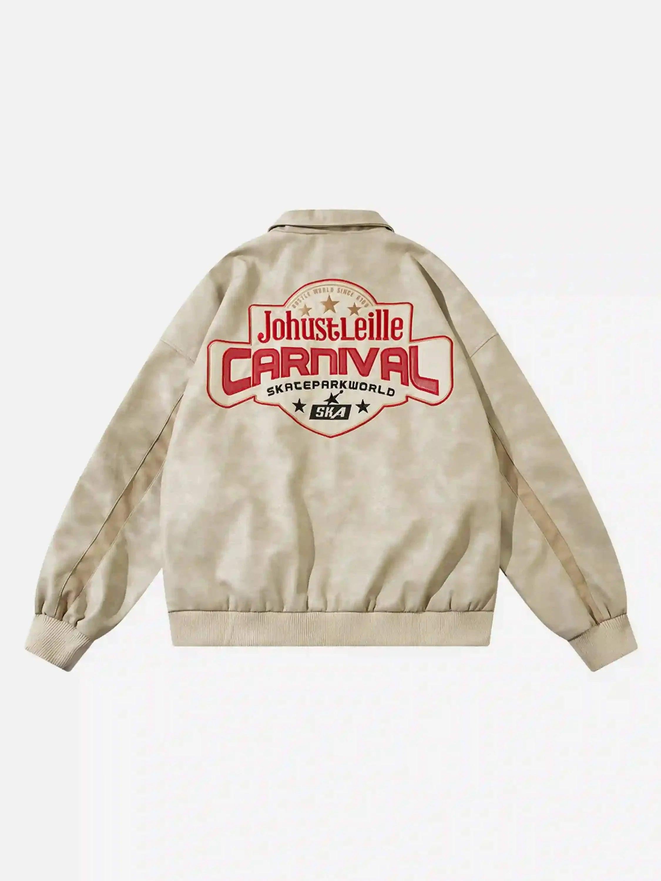 Concert Outfit American Retro Patchwork Motorcycle Jacket