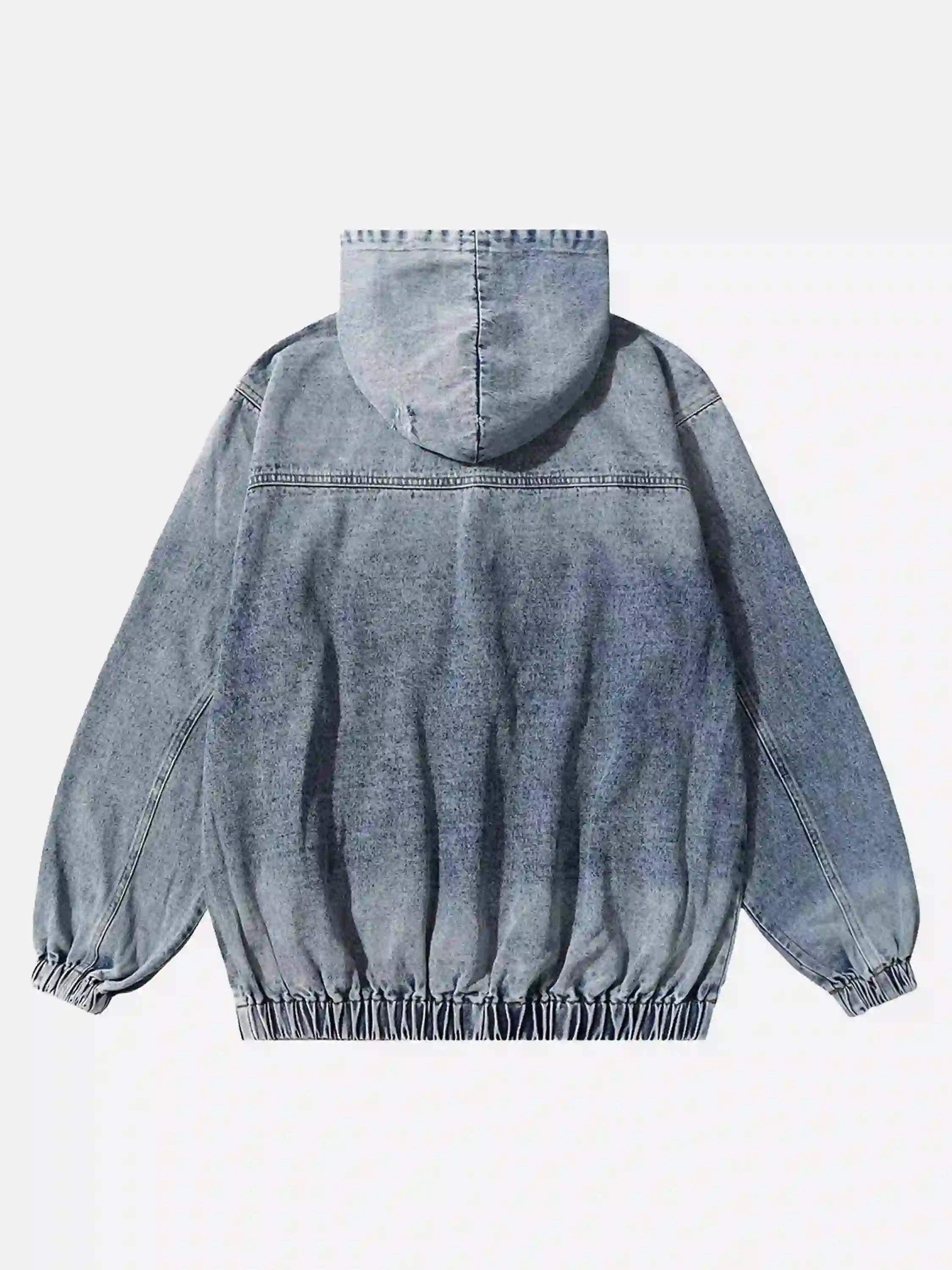 Concert Outfit American Street Gradient Denim Hoodie
