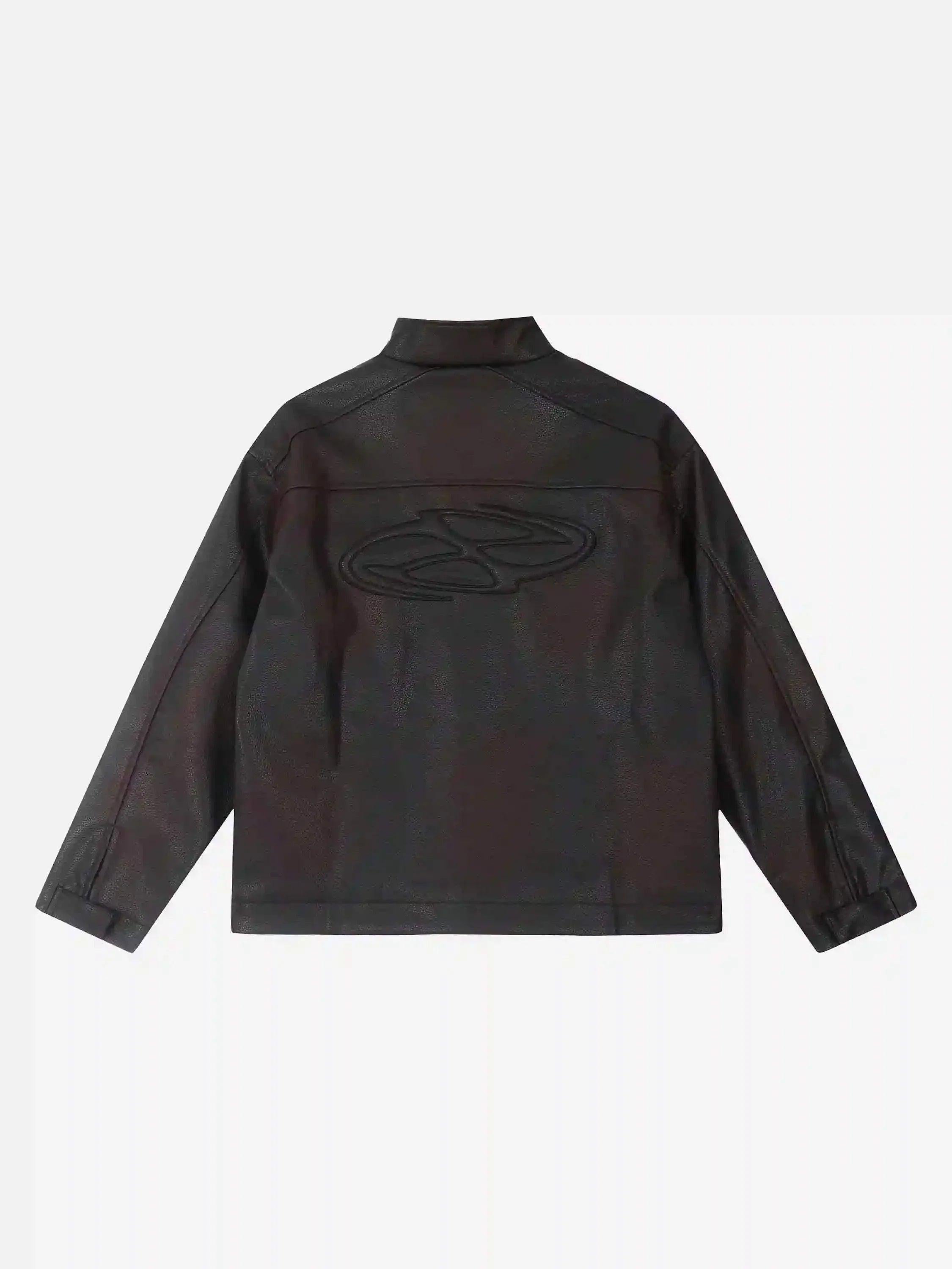Concert Outfit American Style 3D Embroidery Spray Color Motorcycle Jacket