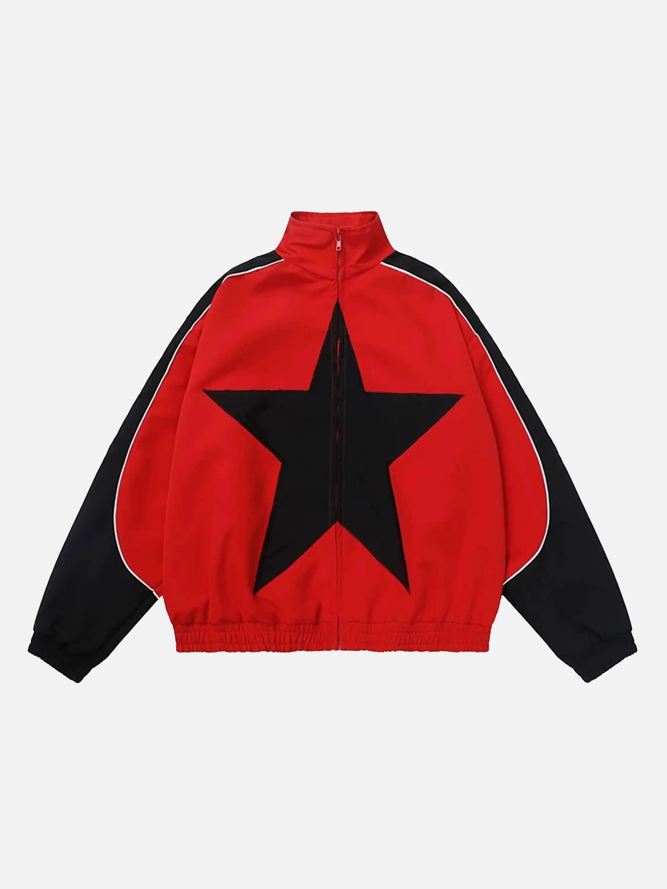 Concert Outfit American Style Patchwork Five-Pointed Star Jacket