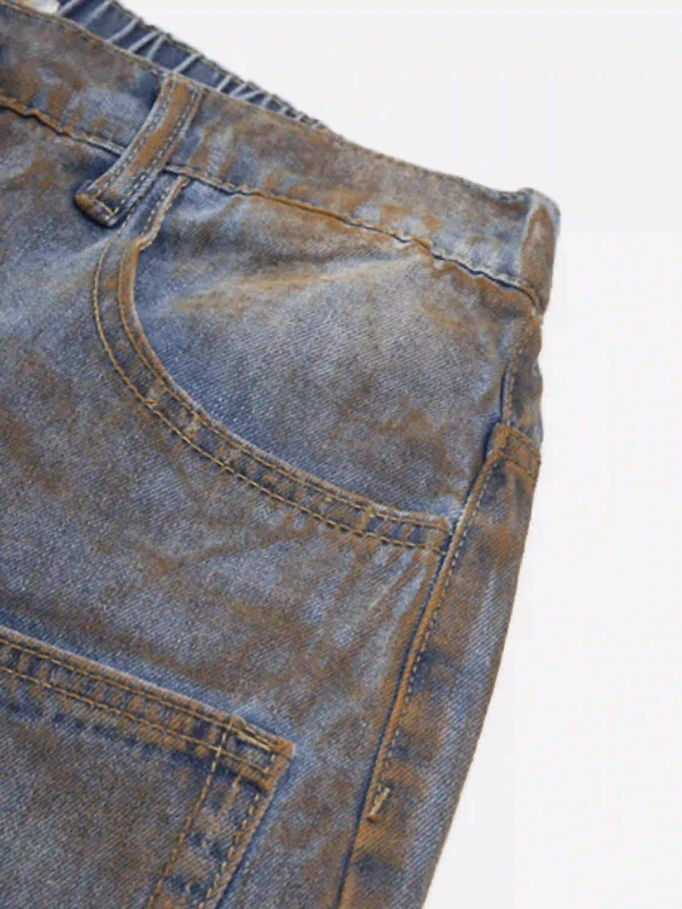 Concert Outfit American Style Wasteland Style Wide-Leg Denim Jorts