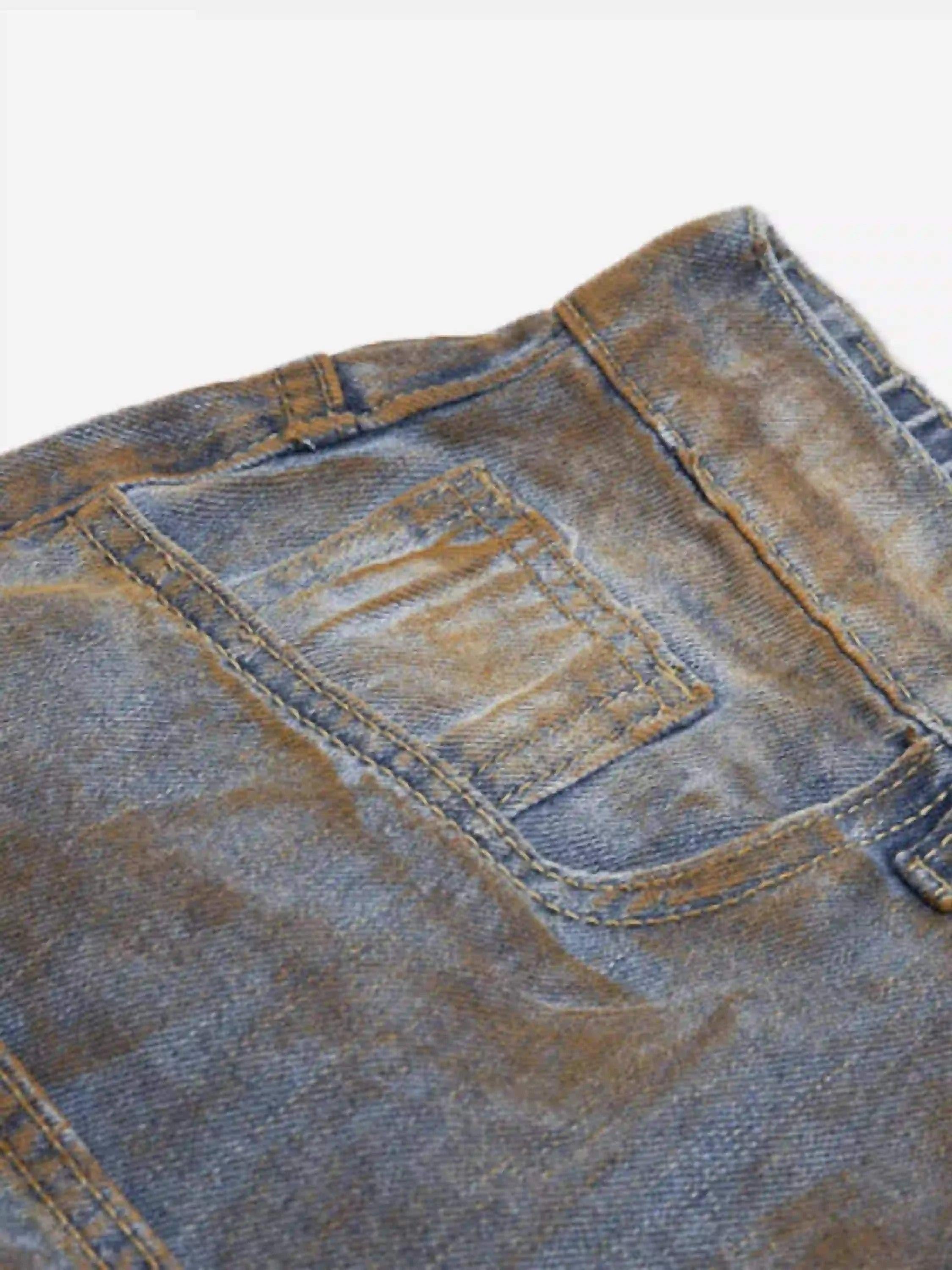 Concert Outfit American Style Wasteland Style Wide-Leg Denim Jorts