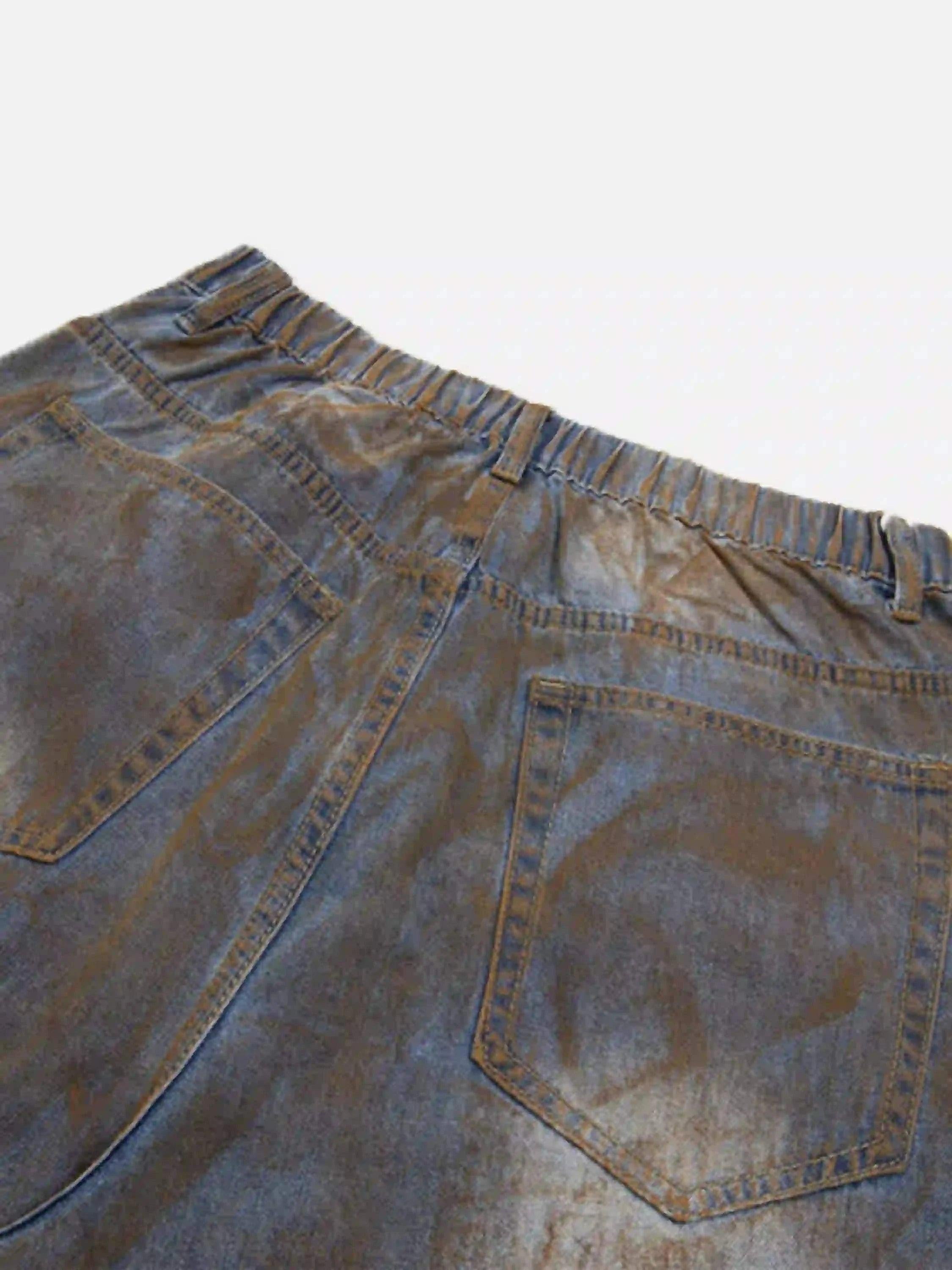 Concert Outfit American Style Wasteland Style Wide-Leg Denim Jorts