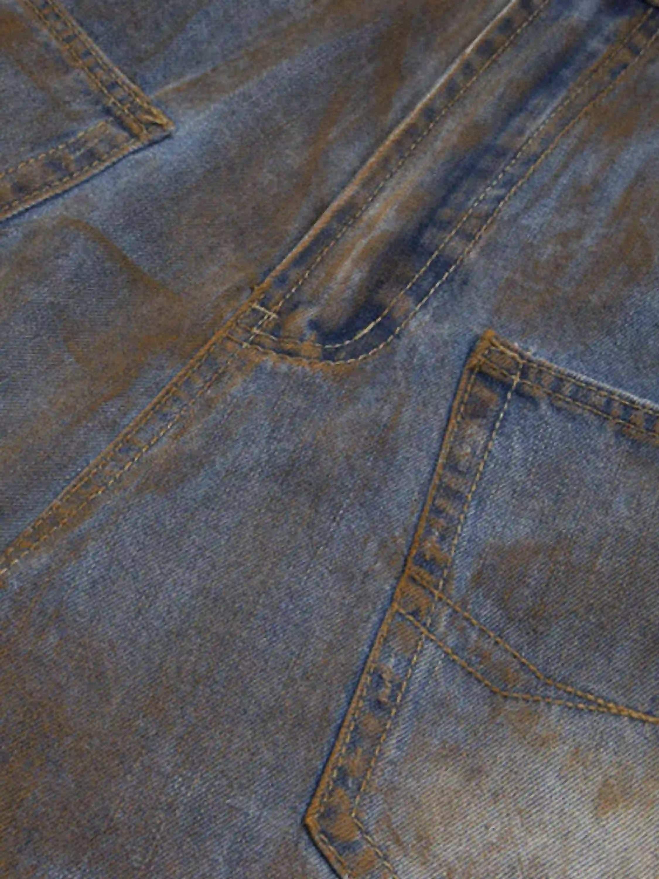 Concert Outfit American Style Wasteland Style Wide-Leg Denim Jorts