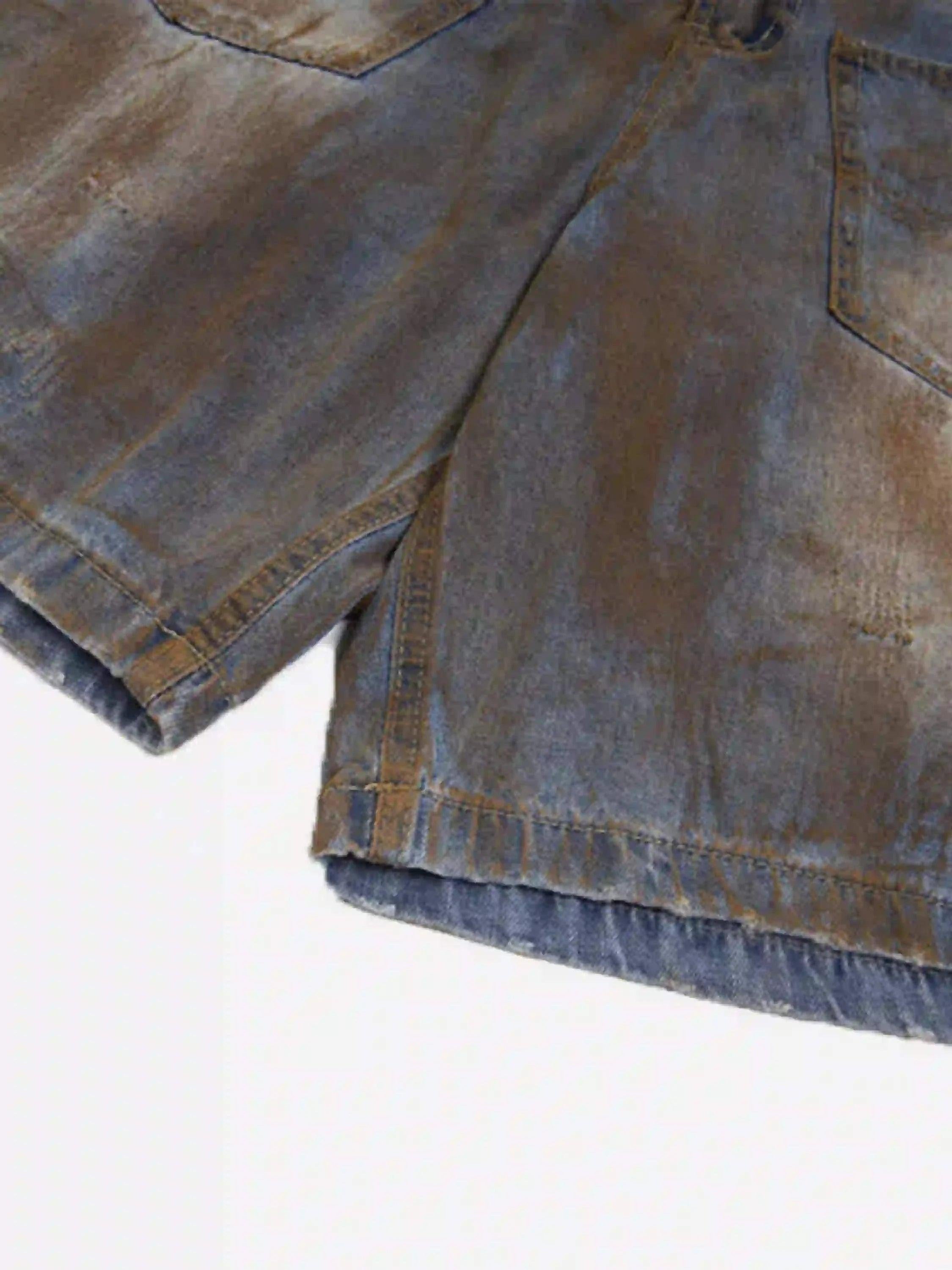 Concert Outfit American Style Wasteland Style Wide-Leg Denim Jorts