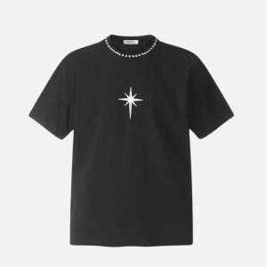 Concert Outfit Beaded Crew Neck High Street Tee