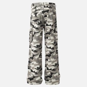 Concert Outfit Camouflage Multi Pocket Jeans