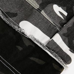 Concert Outfit Camouflage Patchwork Shorts