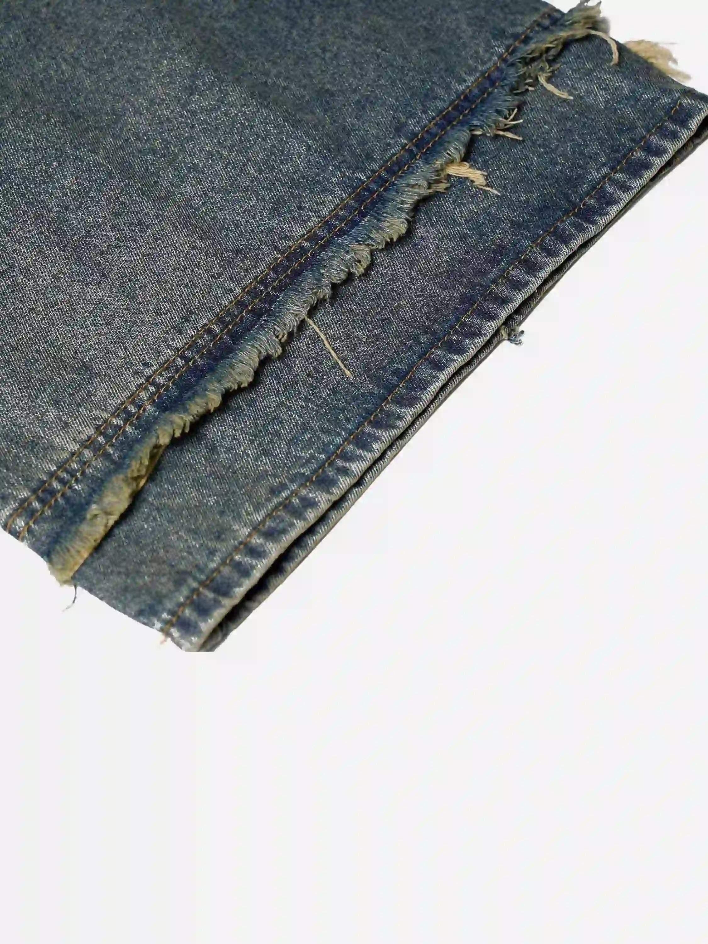Concert Outfit Clean Fit Whisker Patchwork Cropped Denim Jorts