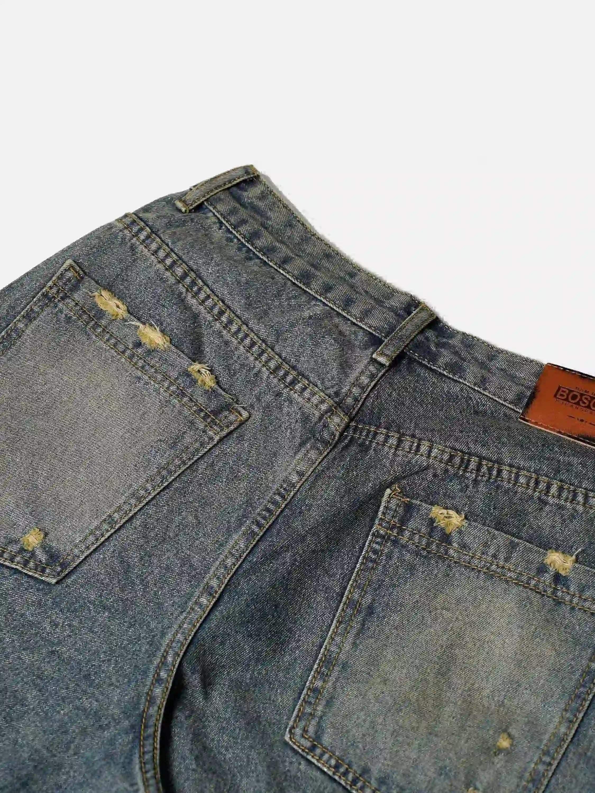 Concert Outfit Clean Fit Whisker Patchwork Cropped Denim Jorts