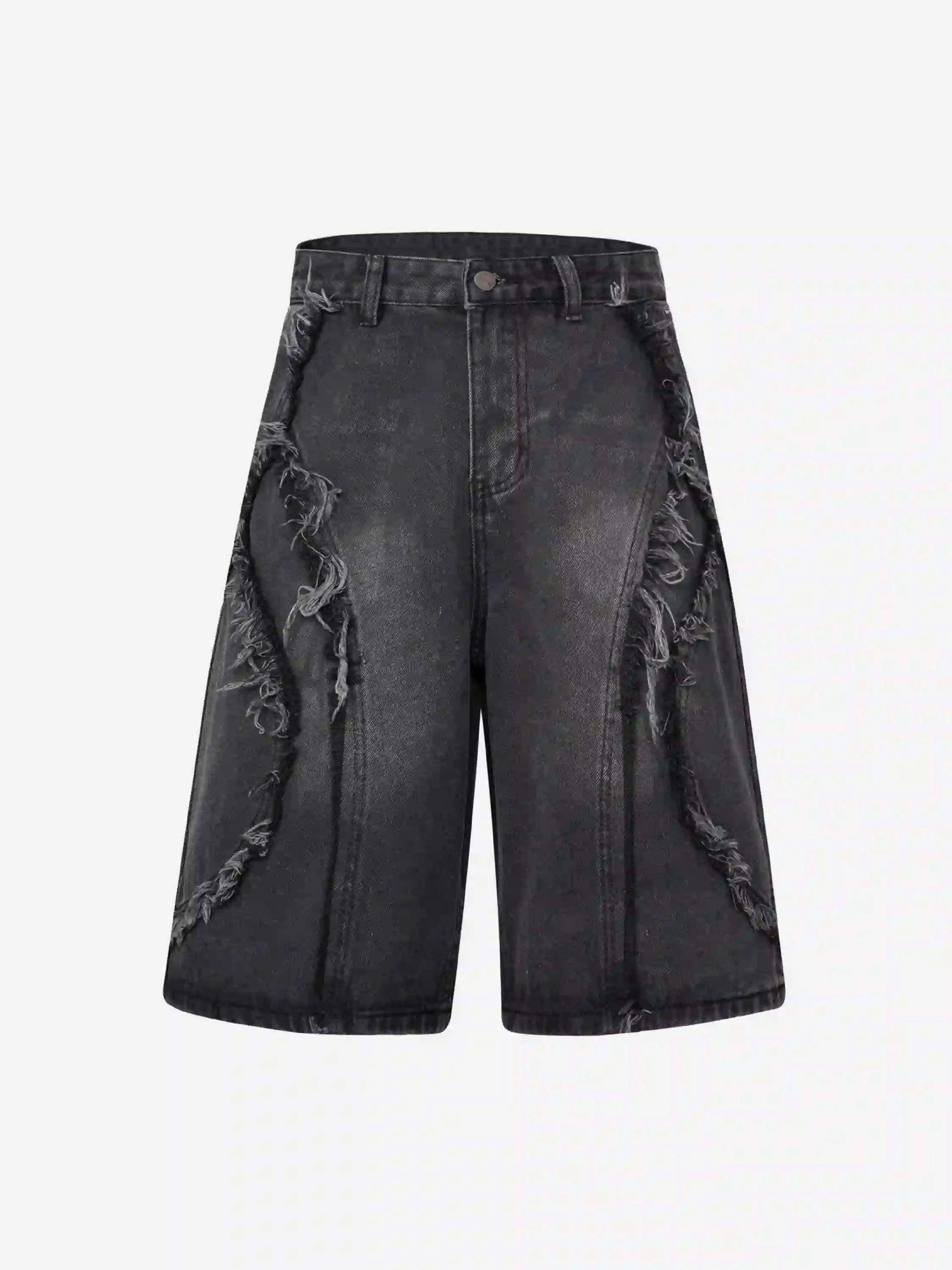 Concert Outfit Clean Fit Whisker Patchwork Cropped Denim Jorts