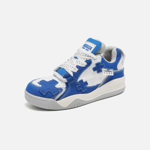 Concert Outfit Color Blocking Thick Bottom Skate Shoes