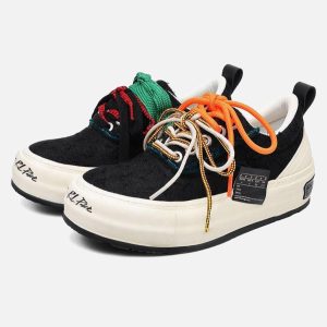Concert Outfit Colorful Lace-Up Sneakers