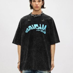 Concert Outfit Crack Letter Print Tee