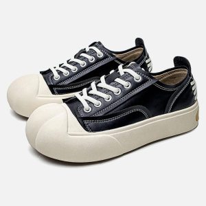 Concert Outfit Deconstructed Distressed PU Leather Casual Shoes