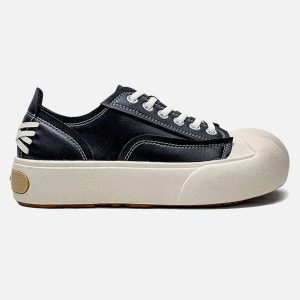 Concert Outfit Deconstructed Distressed PU Leather Casual Shoes