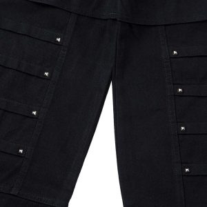 Concert Outfit Deconstructed Split Rivet Cargo Jeans
