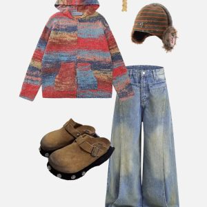 Concert Outfit Deconstructive Patchwork Jeans