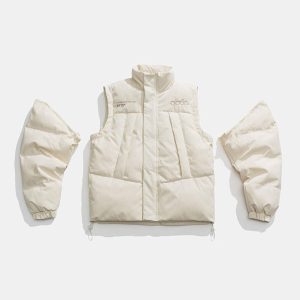 Concert Outfit Detachable Sleeve Winter Coat