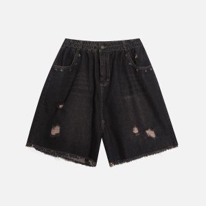 Concert Outfit Distressed Washed Jorts