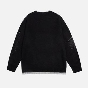 Concert Outfit Fake Two Breakage Design Sweater
